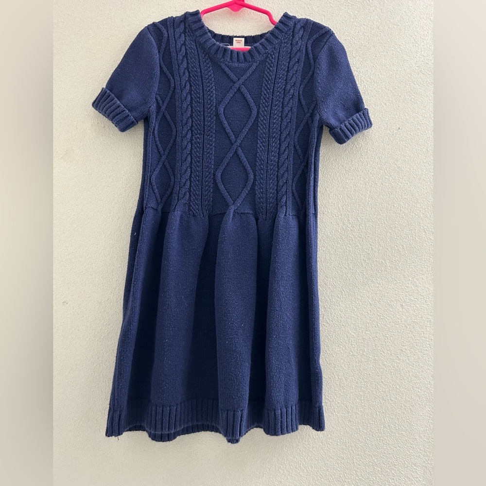 Navy Blue Cable Knit Kids sweater Dress by Cat and Jack girls size 5T